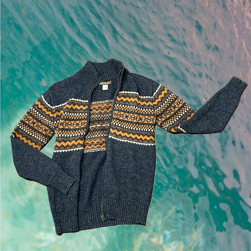Western Nordic Stetson Zip-Up Sweater
